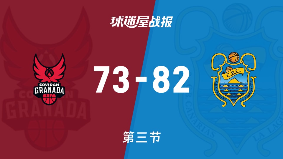 西篮甲常规赛：三节结束，特内里费以82-73领先格拉纳达