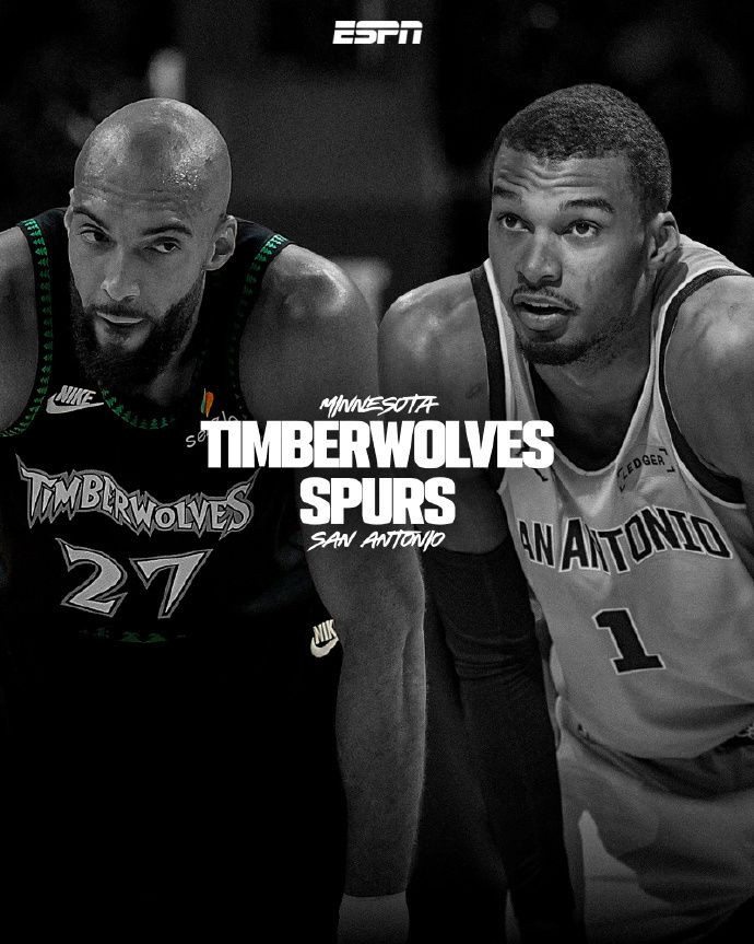 NBA高清直播在线直播：半决赛森林狼vs马刺G1（5月5日）爱德华兹PK文班亚马 附首发名单预测